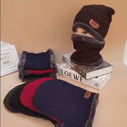 🧤 Wool Cap With Neck Warmer | Beanie & Scarf Set With Fleece Mask